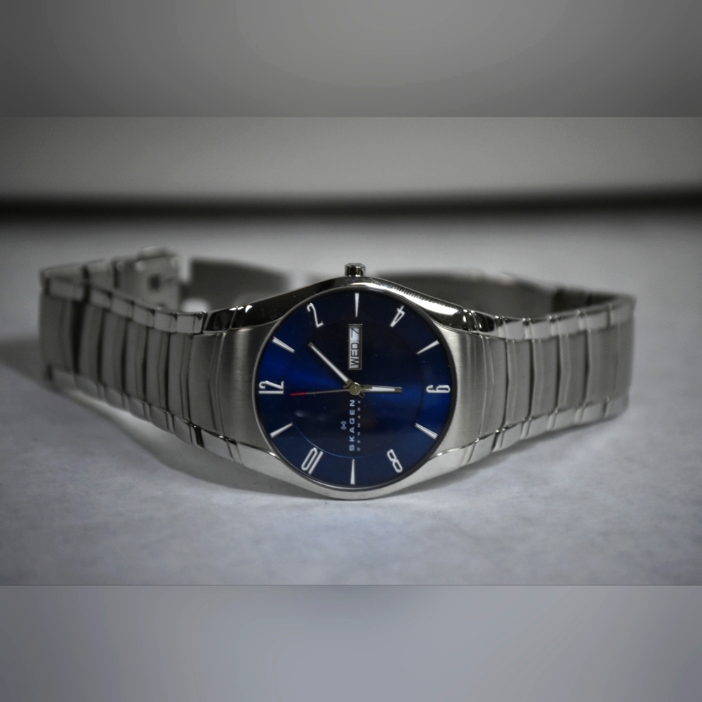 Skagen Laurits Blue Dial Stainless Steel Mens Watch